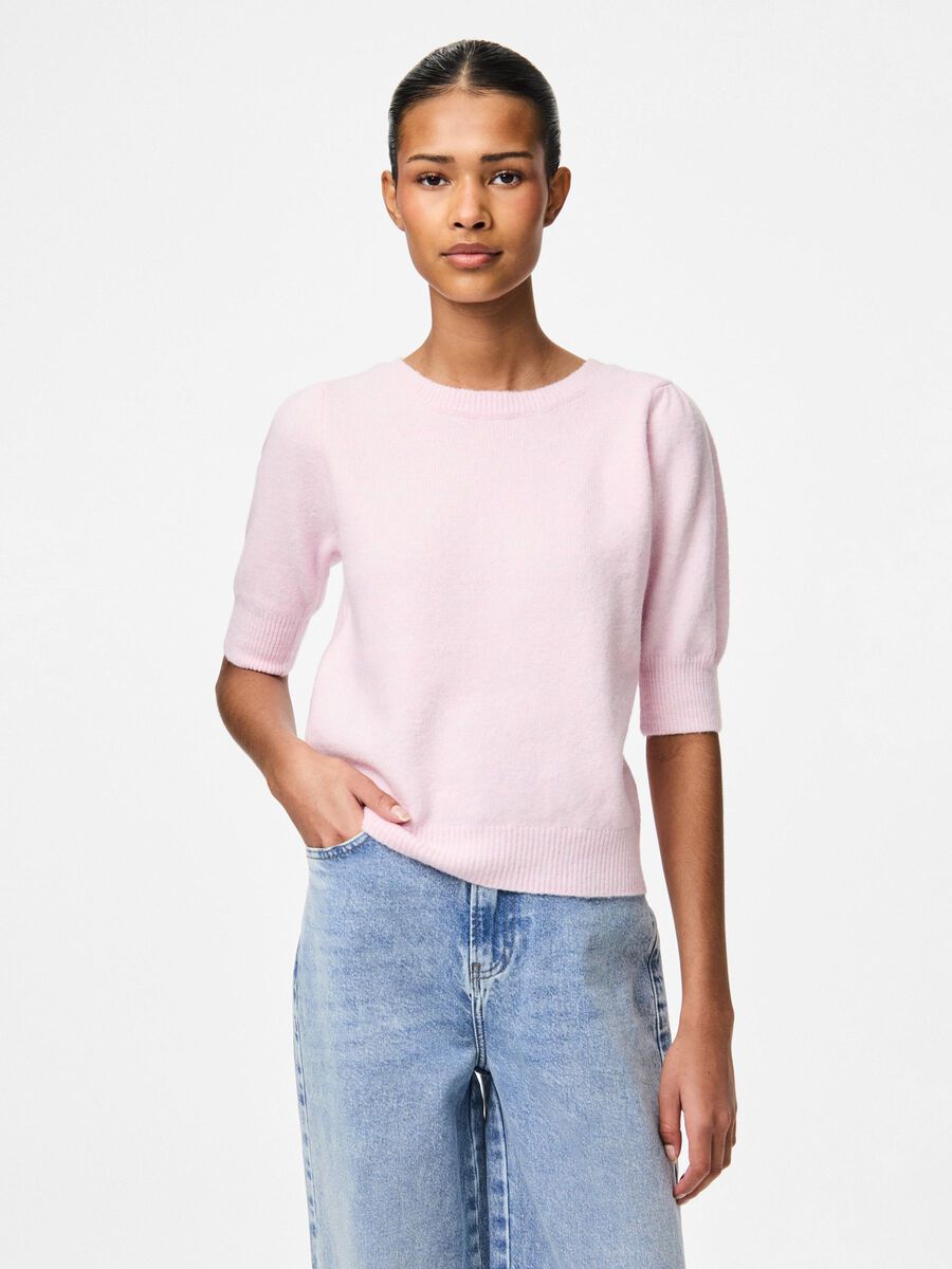 Pieces PCFUNIA BOW KNITTED TOP, Pink Tulle, highres - 17161141_PinkTulle_003.jpg