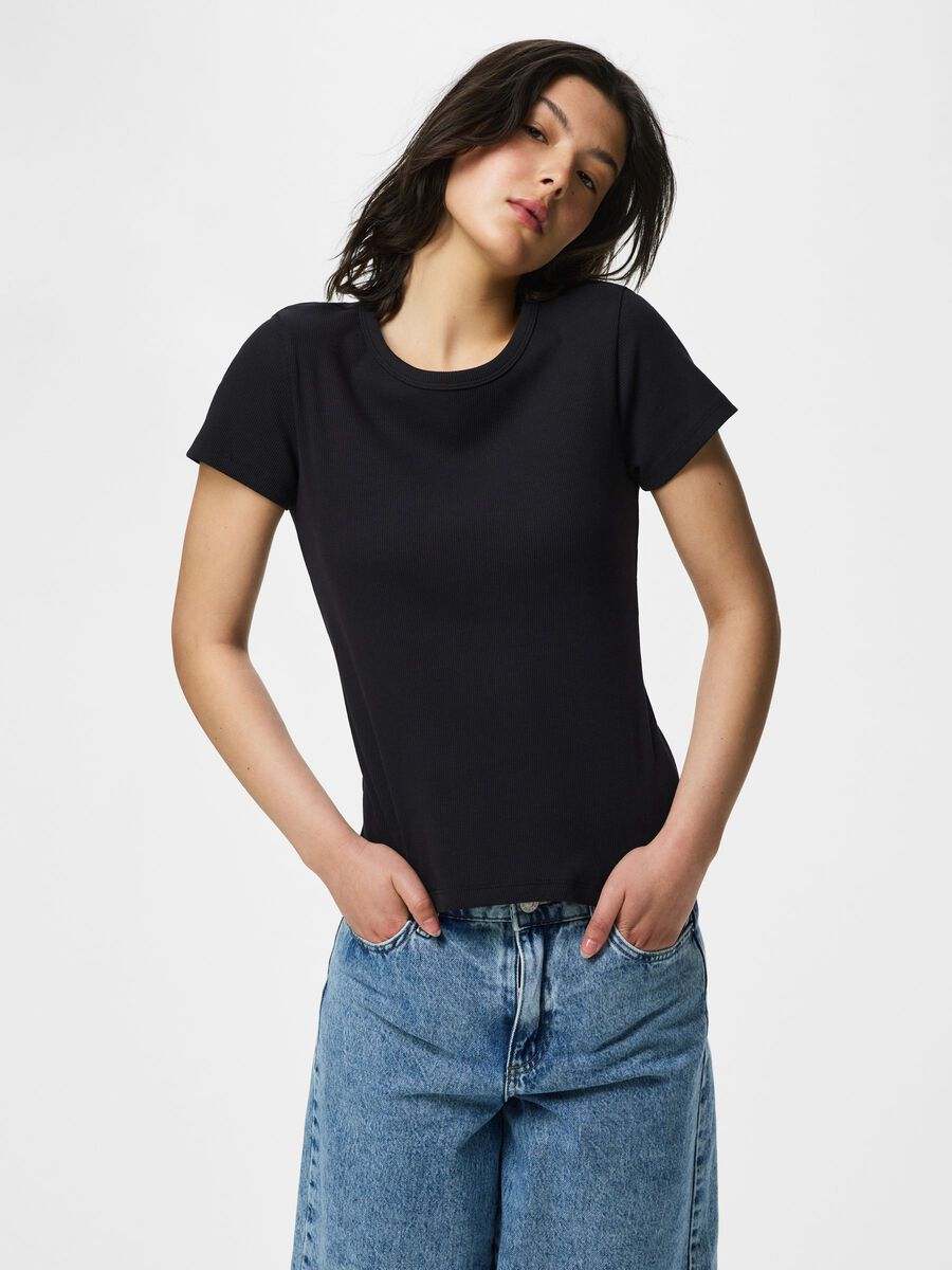 Carousel image - PCMAY RIBBAD T-SHIRT, Black | 6