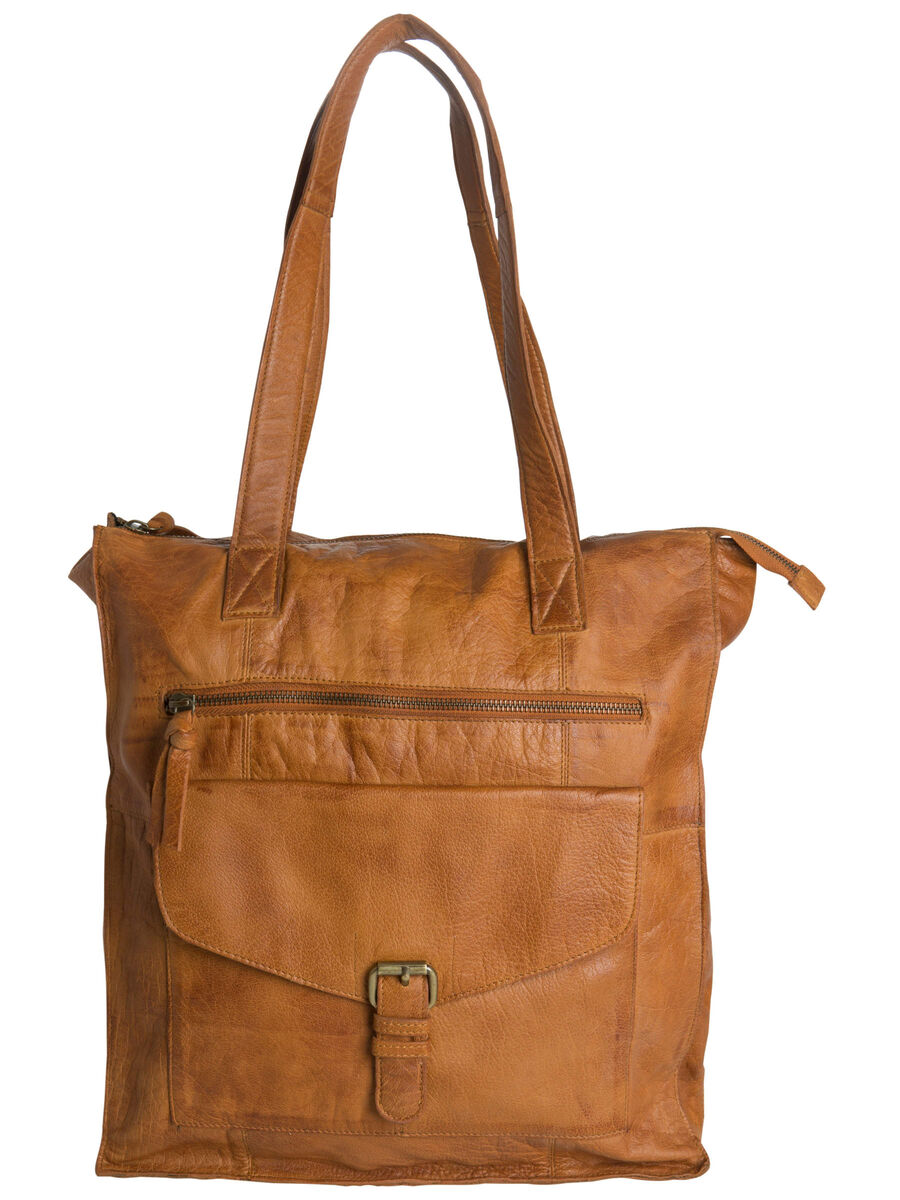 Carousel image - LÄDERSYDD AXELREMSVÄSKA, Cognac | 3