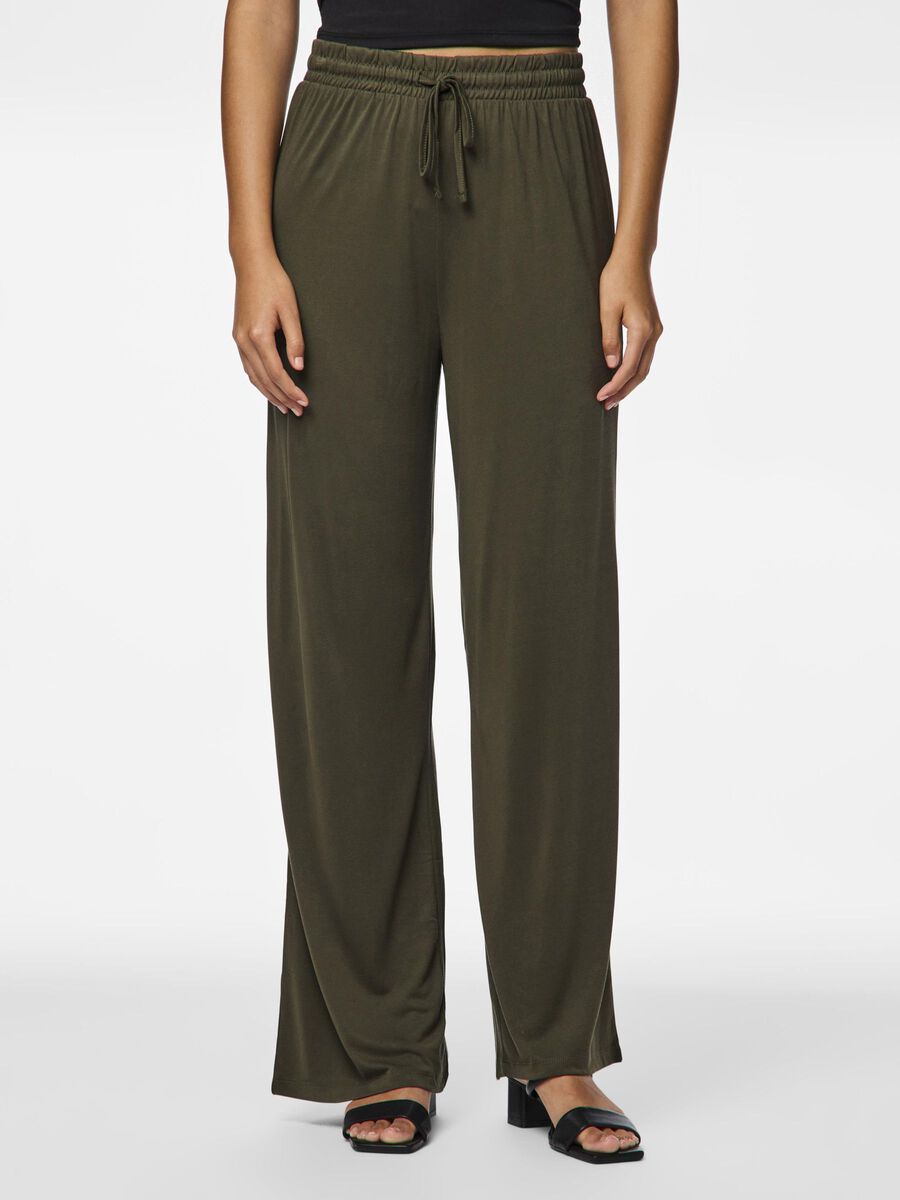 Pieces PCANORA WIDE-LEG TROUSERS, Forest Night, highres - 17151340_ForestNight_003.jpg