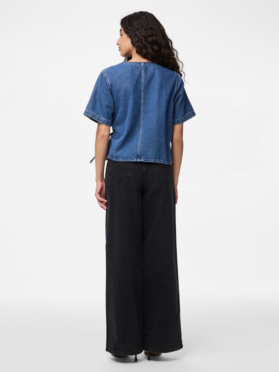 Pieces PCFIBBO DENIM TOPP, Medium Blue Denim, highres - 17158843_MediumBlueDenim_004.jpg