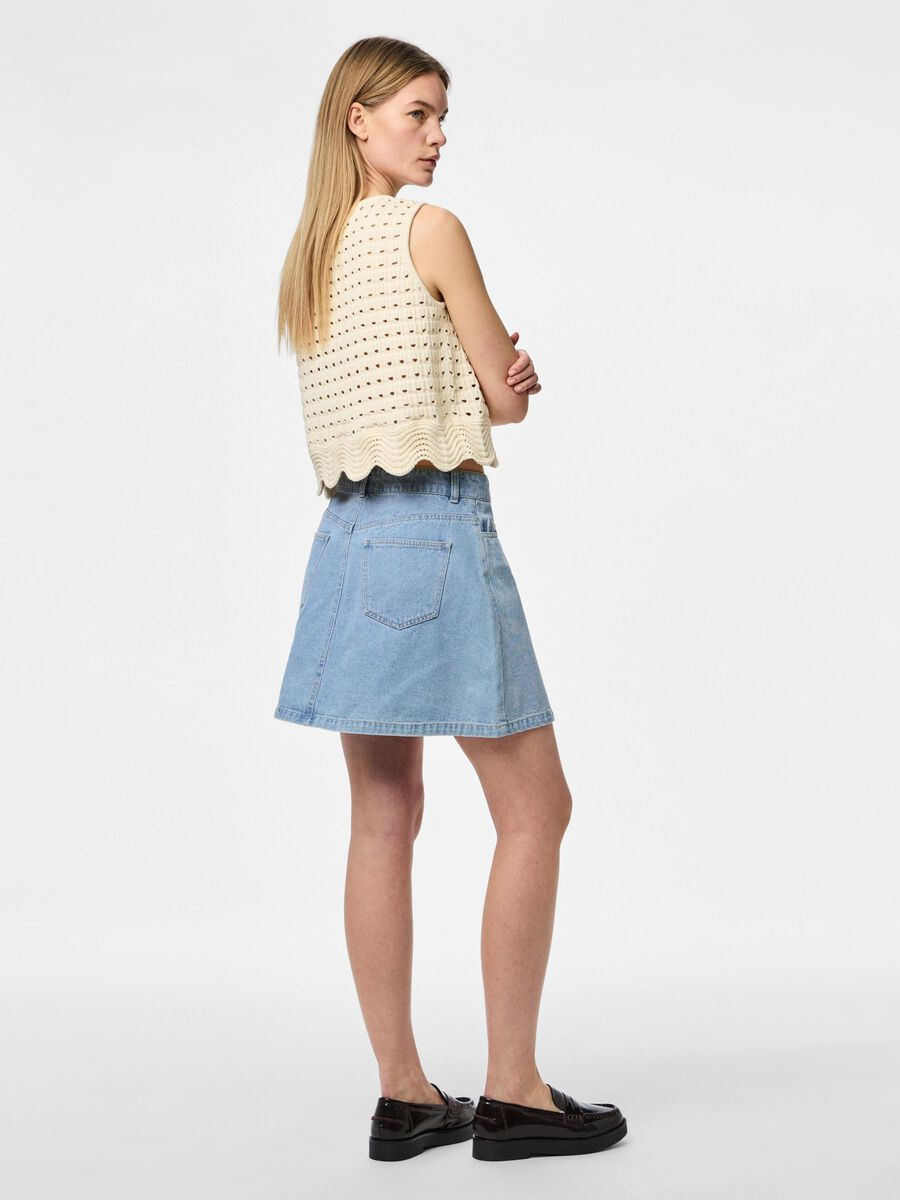 Pieces PCABBI MINI JEANSROCK, Light Blue Denim, highres - 17154546_LightBlueDenim_004.jpg