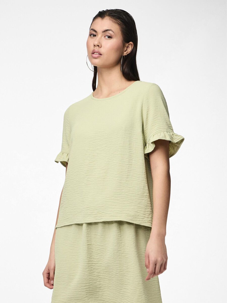 Pieces PCARIANNA SHORT SLEEVED TOP, Lint, highres - 17145518_Lint_003.jpg