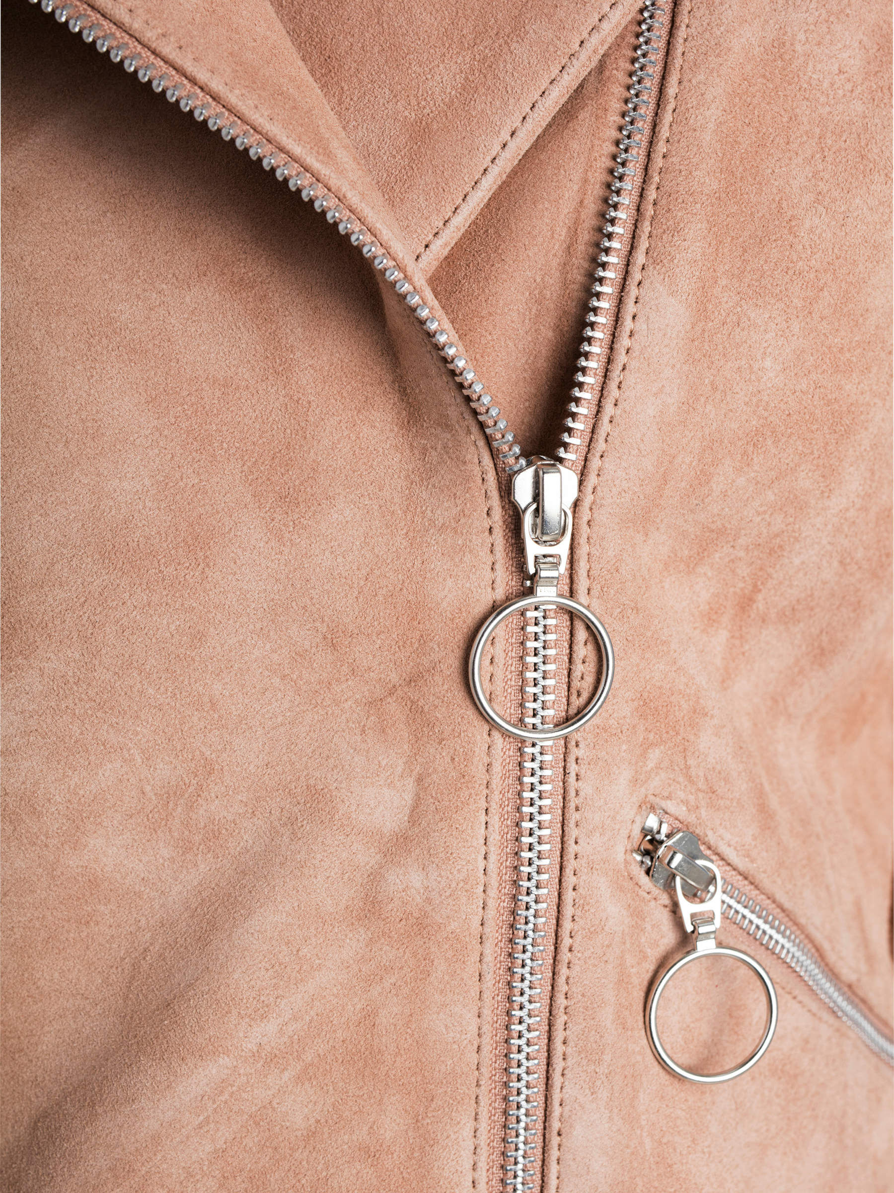 H&m pink suede jacket new arrivals