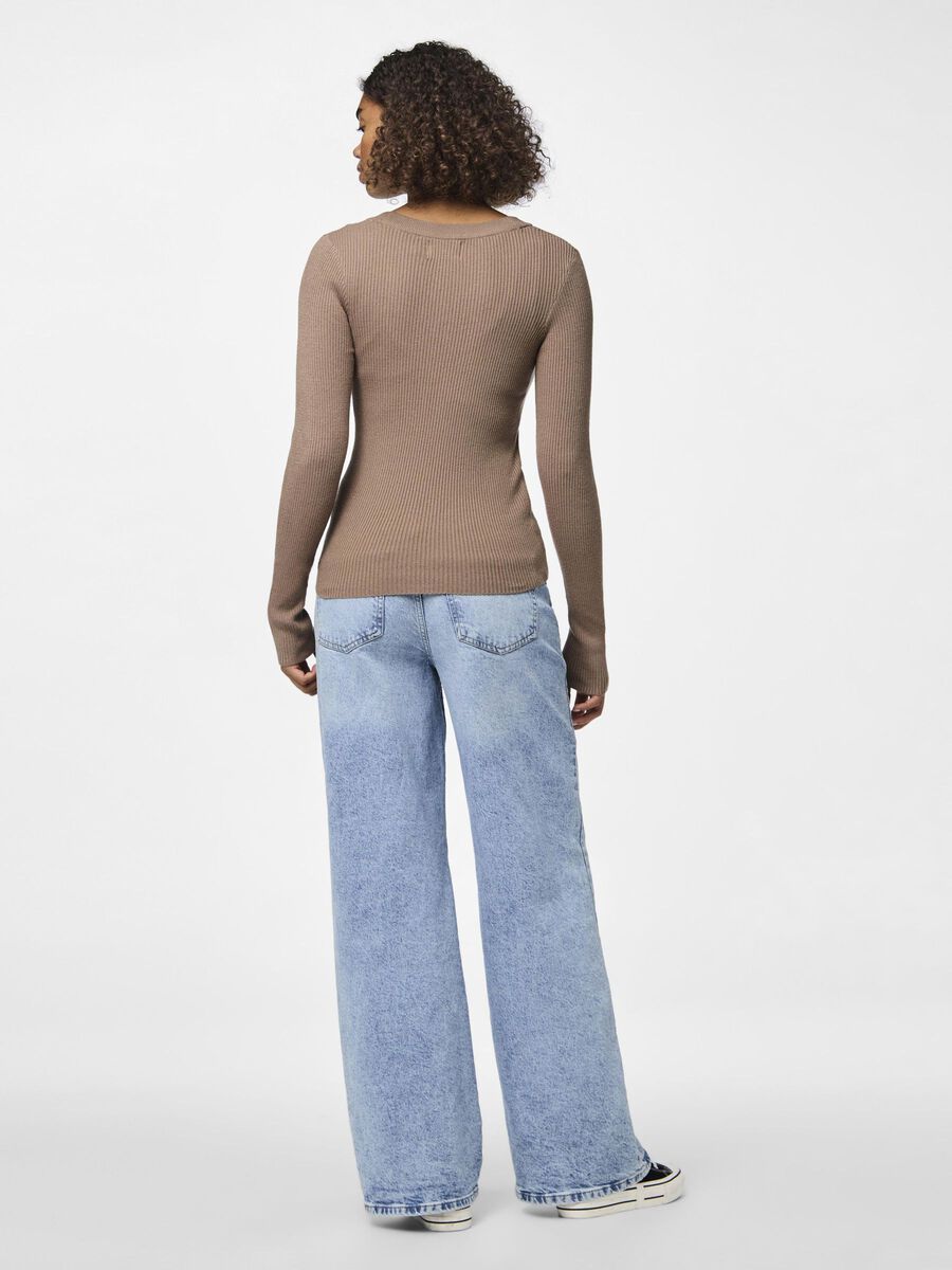 Pieces PCMIRA KNITTED TOP, Fossil, highres - 17150974_Fossil_004.jpg