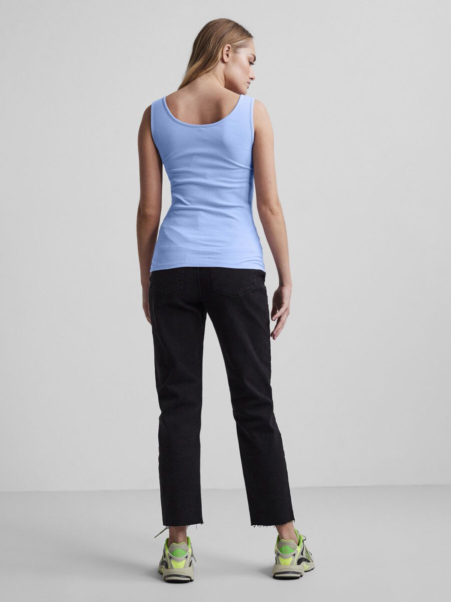 Pieces RIBBED COTTON TOP, Vista Blue, highres - 17101438_VistaBlue_004.jpg