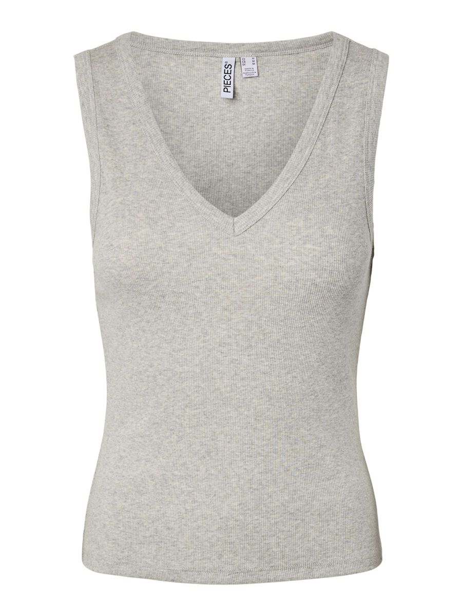Carousel image - PCBELLA V-AUSSCHNITT TANKTOP, Light Grey Melange | 5