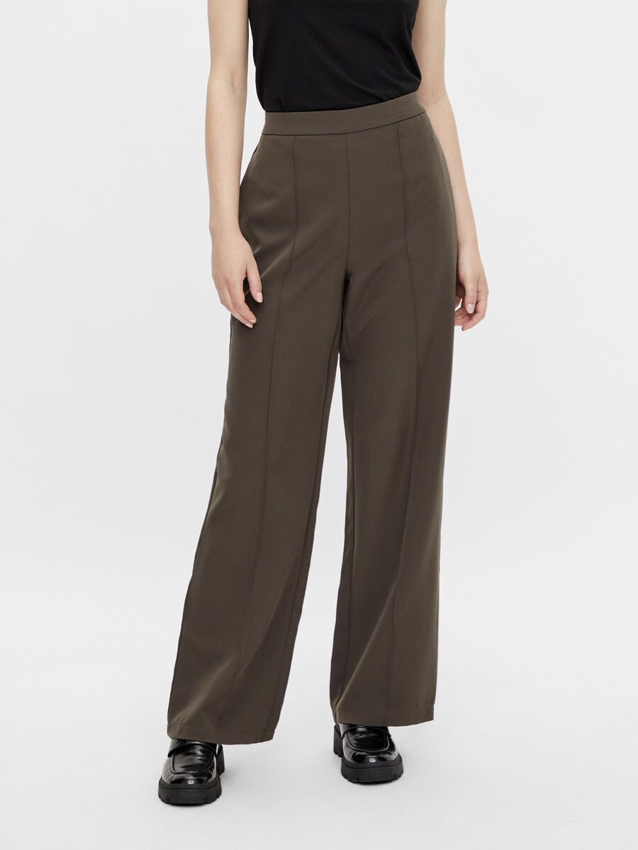 Pieces PCBOSSY WIDE-LEG TROUSERS, Black Olive, highres - 17113859_BlackOlive_860012_003.jpg