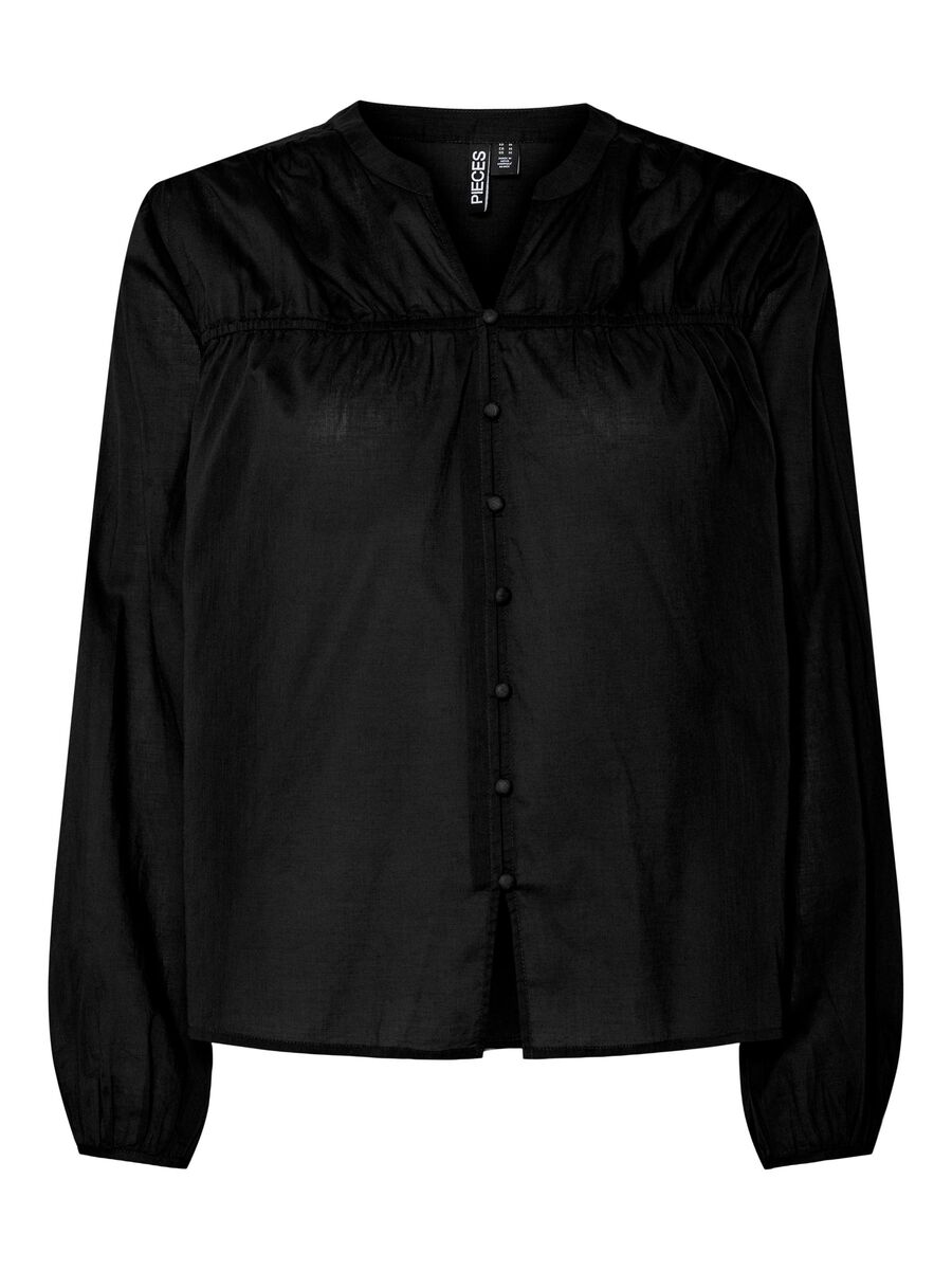 Pieces PCFIKENNA BLUSE, Black, highres - 17158857_Black_001.jpg