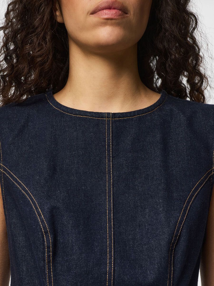 Carousel image - PCFRANNA DENIM MIDI DRESS, Dark Blue Denim | 4