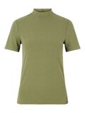 Pieces RIBBED HIGH NECK BLOUSE, Deep Lichen Green, highres - 17101643_DeepLichenGreen_001.jpg