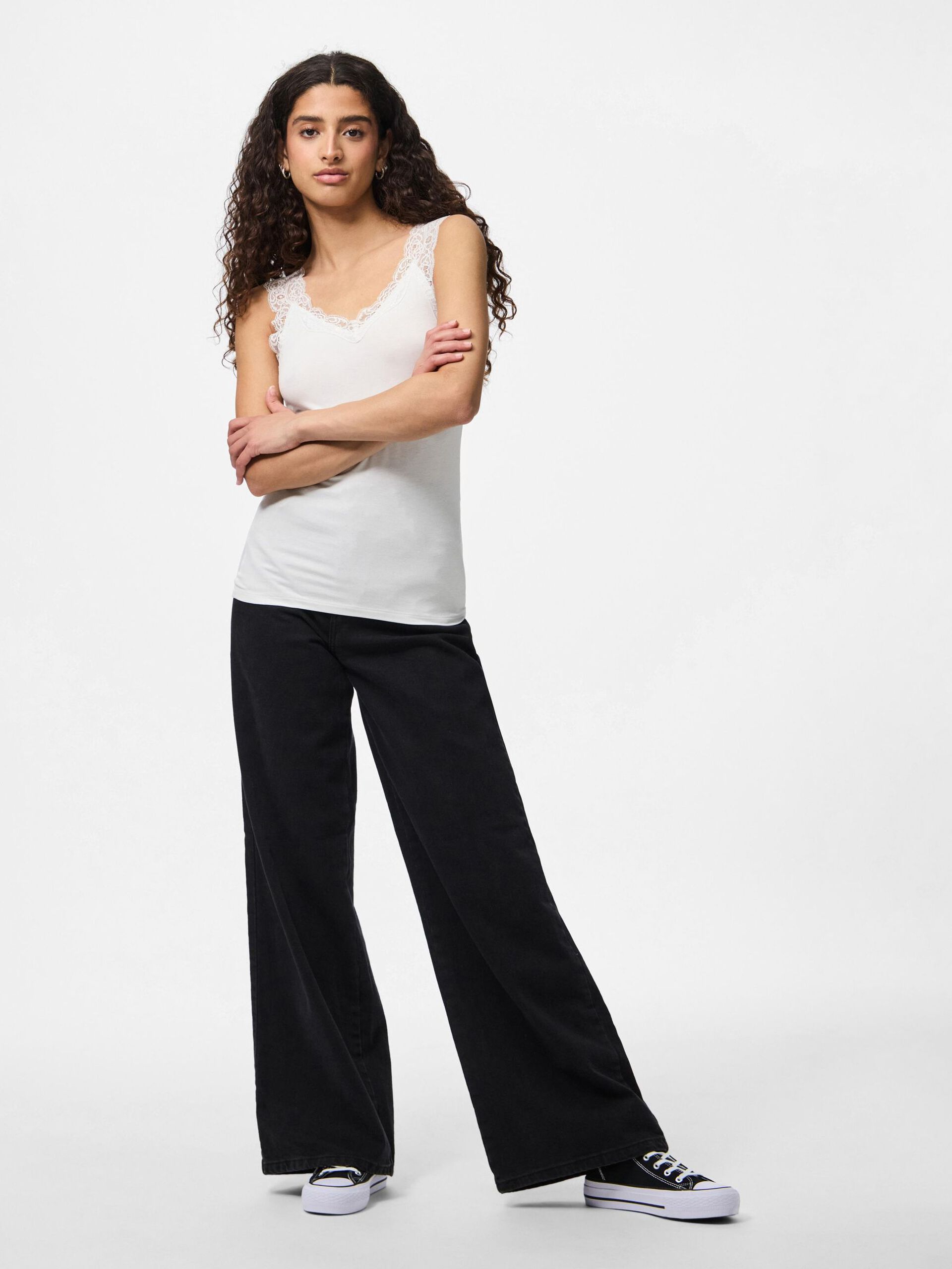 Carousel image - PCBARBERA LACE TOP, Bright White | 3