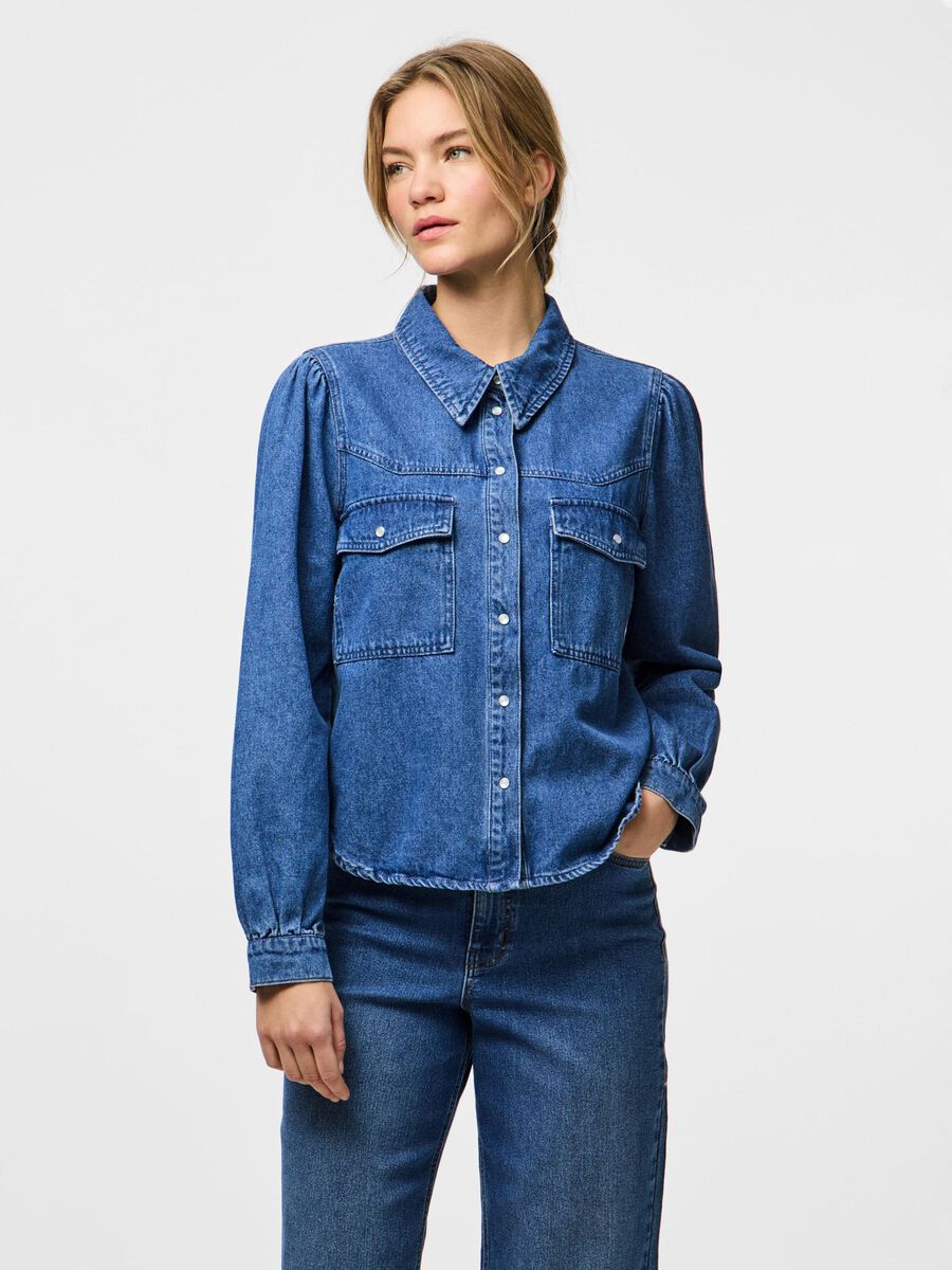 Pieces PCPAULA JEANSHEMD, Medium Blue Denim, highres - 17154132_MediumBlueDenim_003.jpg