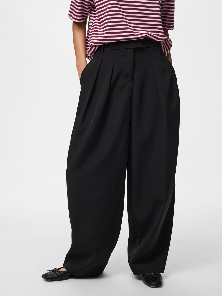 Product carousel image - PCOLIVIA BARREL  TROUSERS, Black | 1