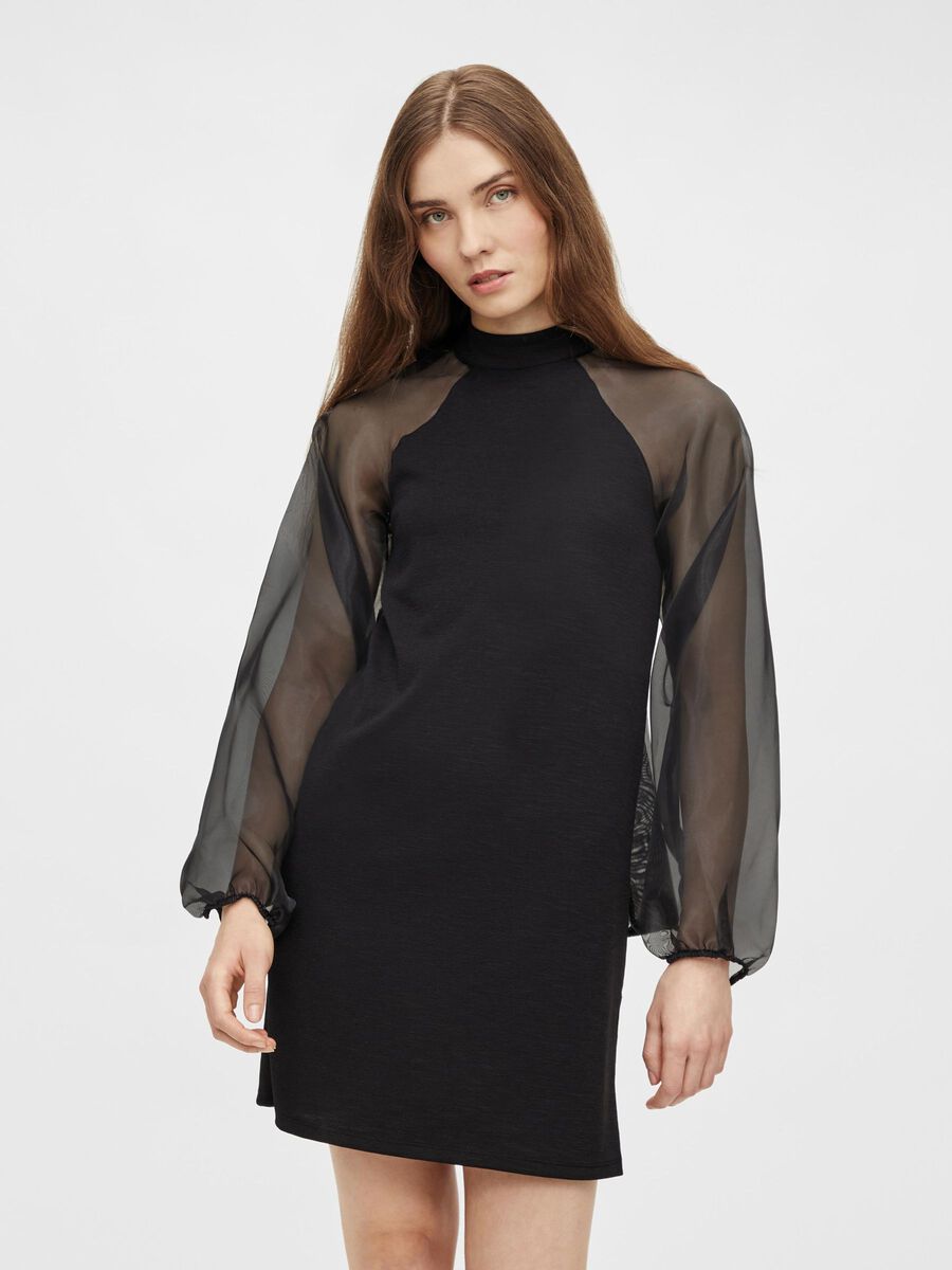 Pieces ORGANZA JURK, Black, highres - 17113175_Black_003.jpg