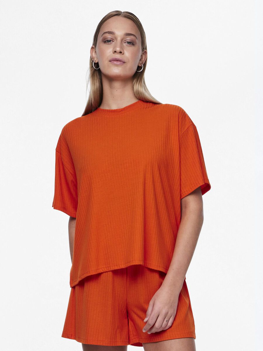 Pieces T-SHIRT, Tangerine Tango, highres - 17132567_TangerineTango_003.jpg