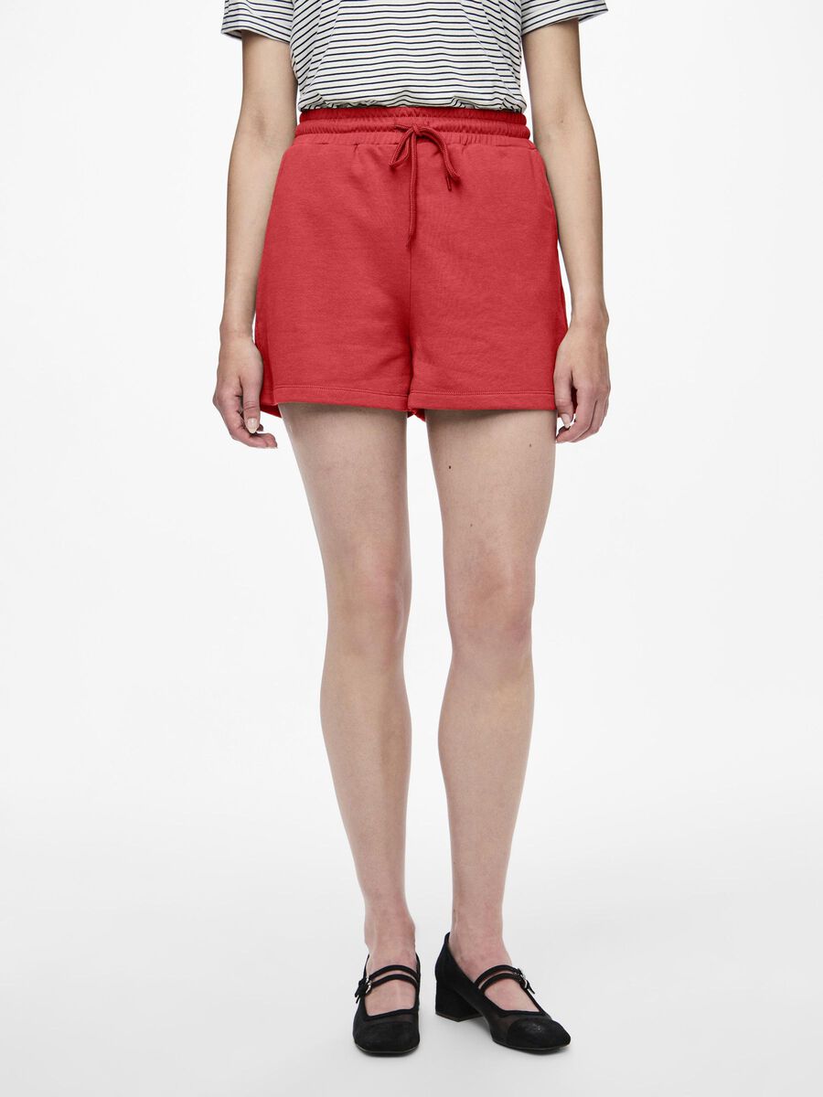 Pieces PCCHILLI SWEAT SHORTS, Poppy Red, highres - 17118868_PoppyRed_003.jpg