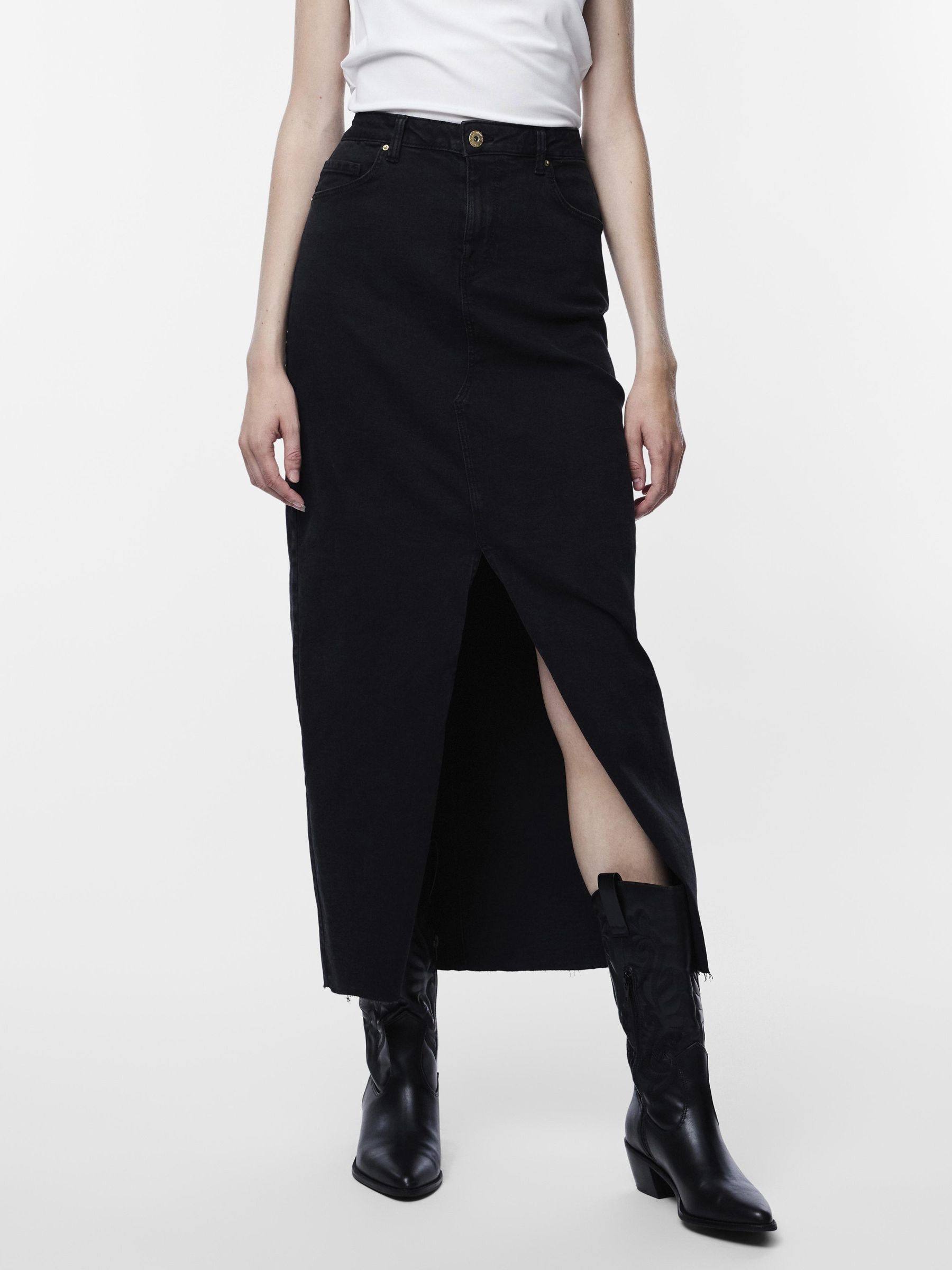 Black denim skirt uk on sale