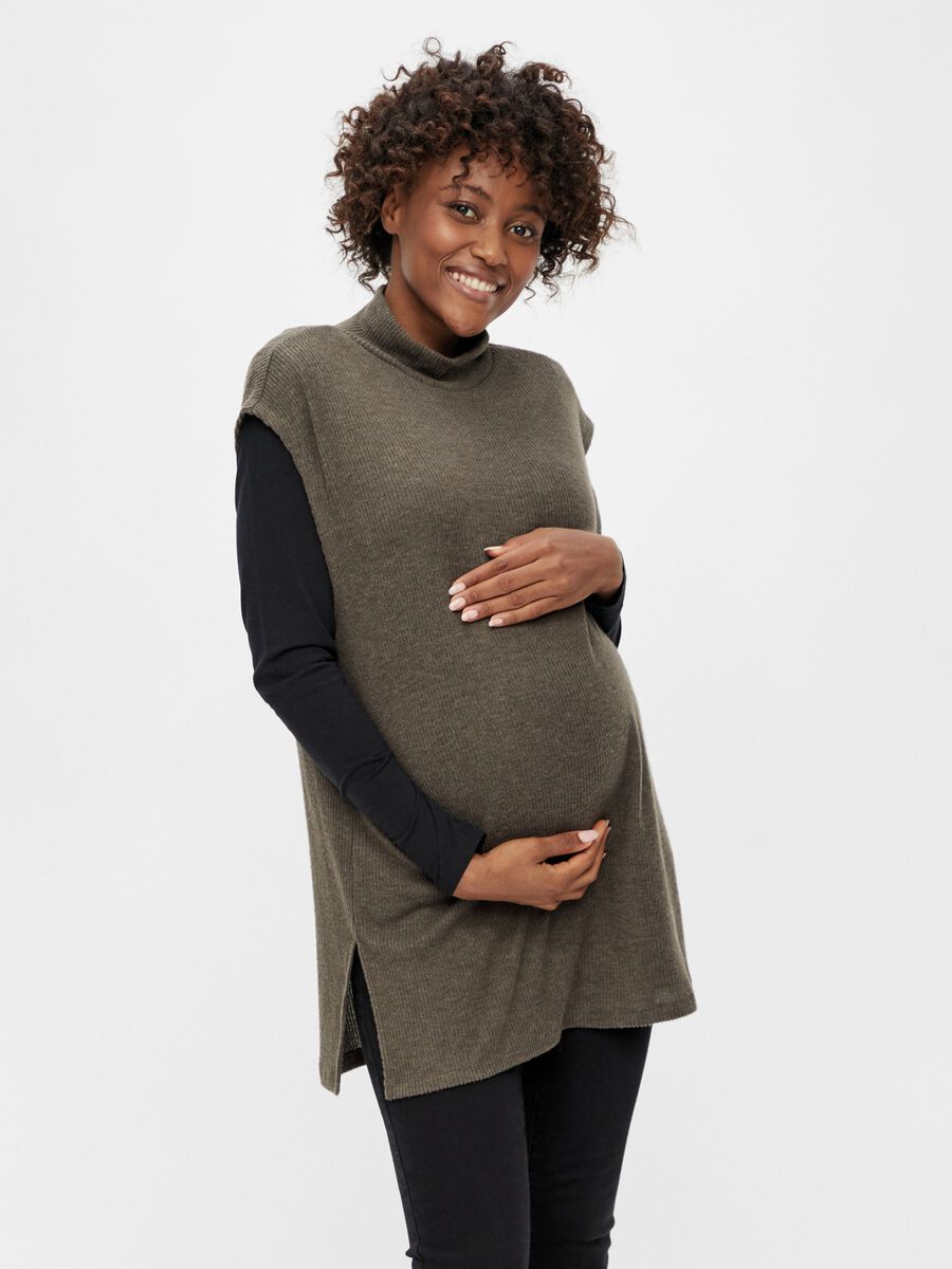 Mama.licious KNITTED MATERNITY-PULLOVER VEST, Black Olive, highres - 20014486_BlackOlive_897615_003.jpg