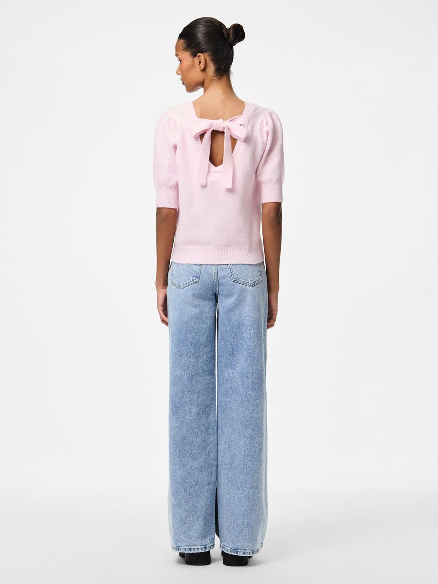 Pieces PCFUNIA BOW KNITTED TOP, Pink Tulle, highres - 17161141_PinkTulle_004.jpg