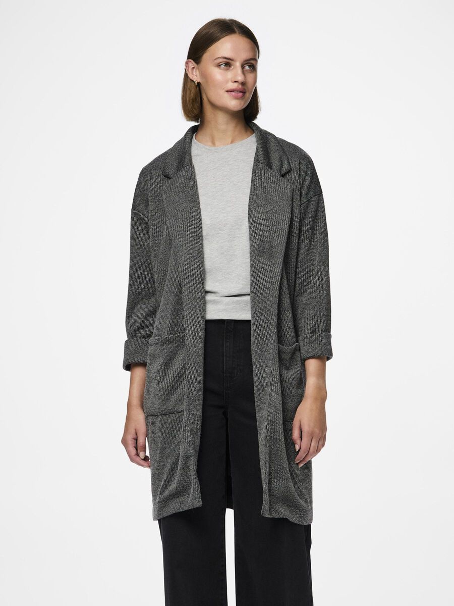 Dark Grey Coatigan PCDORITA COATIGAN Grey PIECES® Poland