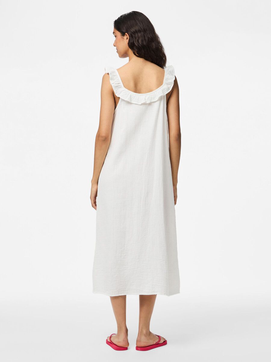 Pieces PCSASTINA MUSSELIN MIDI DRESS, Cloud Dancer, highres - 17156477_CloudDancer_004.jpg
