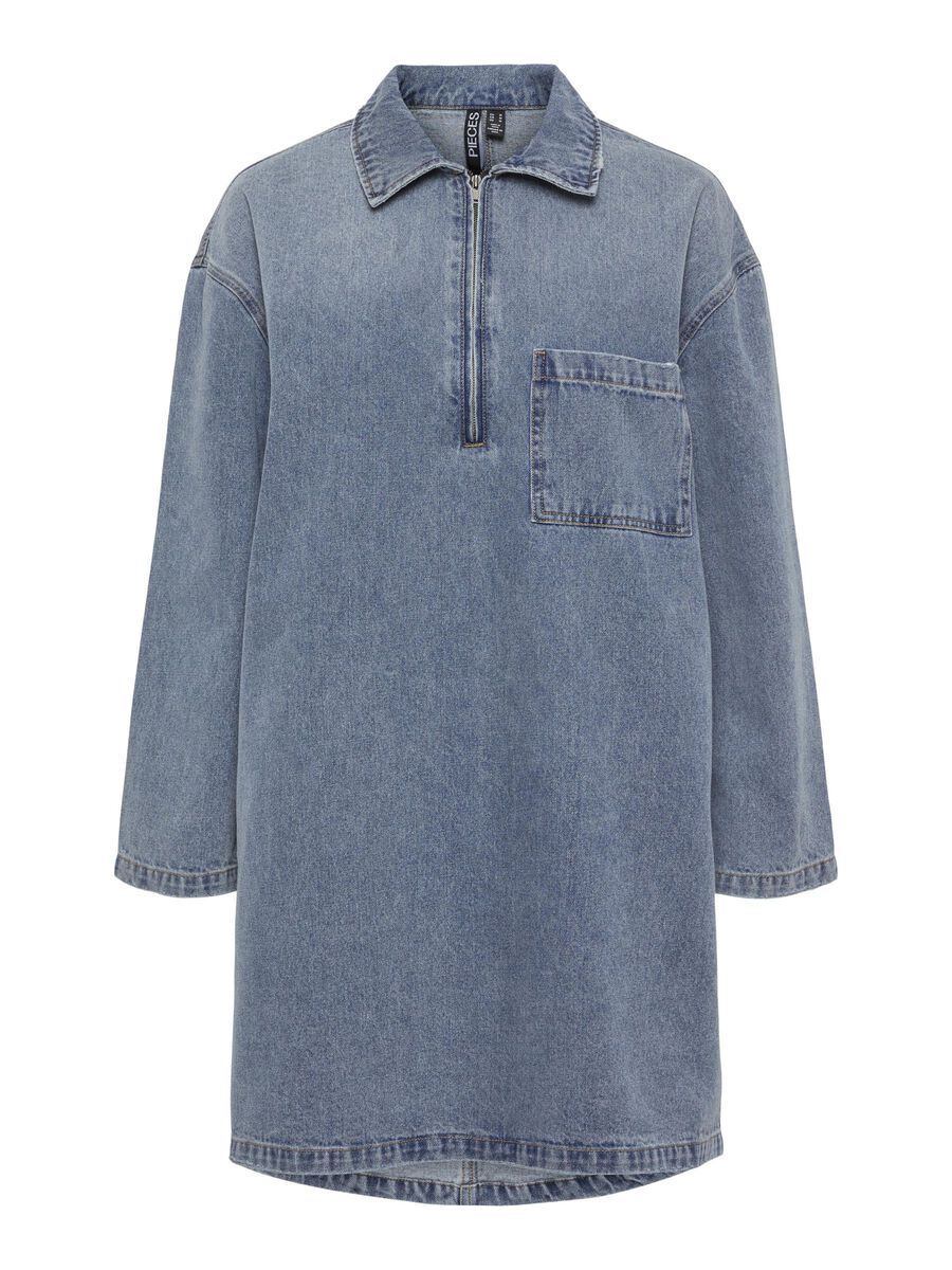 Pieces PCRENE ROBE EN JEAN, Medium Blue Denim, highres - 17153022_MediumBlueDenim_001.jpg