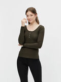 Pieces PCKITTE  LONG SLEEVED TOP, Black Olive, highres - 17101437_BlackOlive_003.jpg