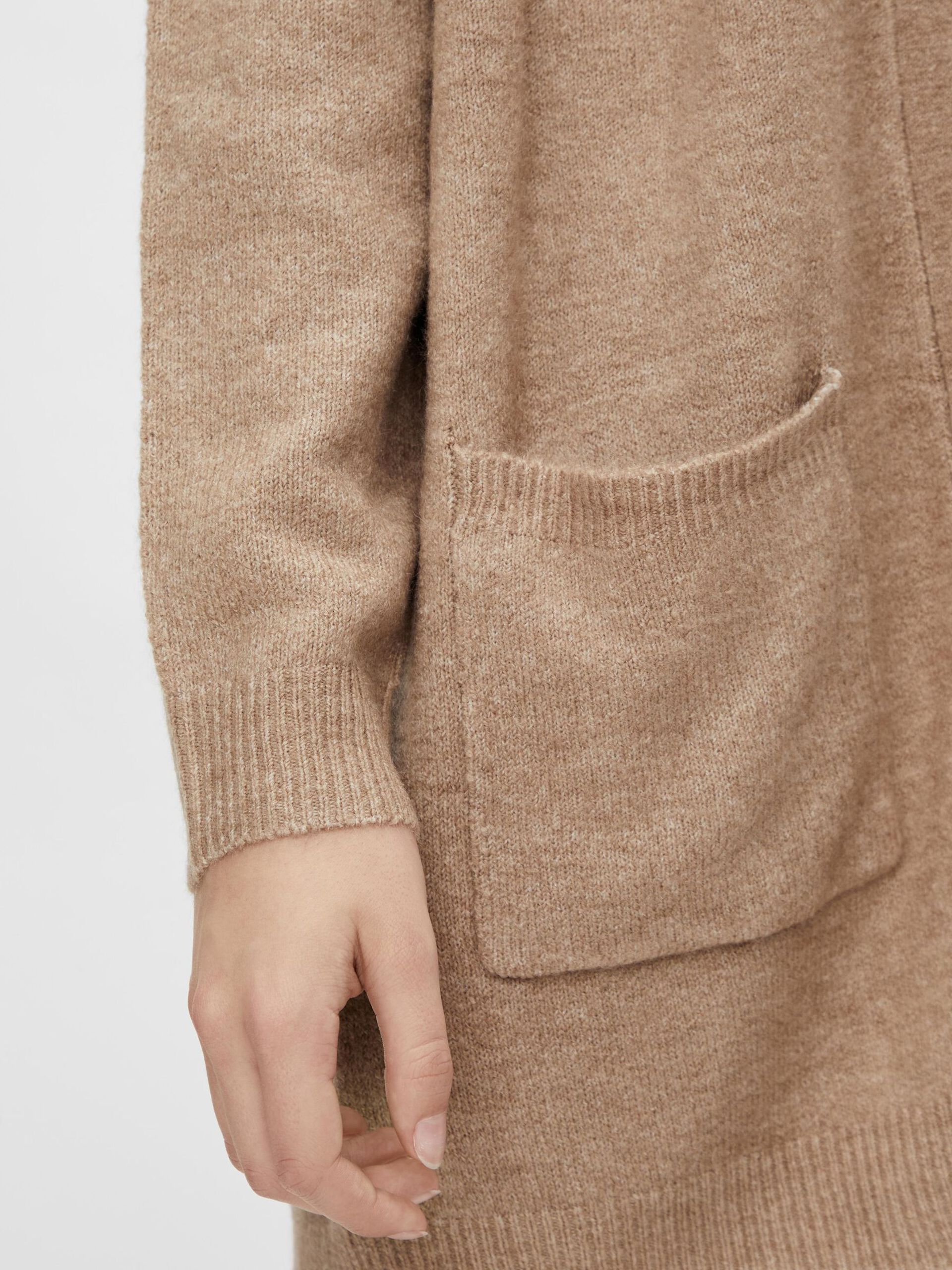 Carousel image - LANGE STRICKJACKE, Silver Mink | 4