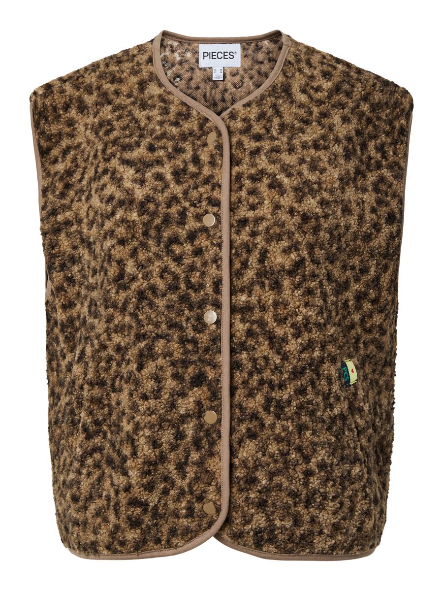 Carousel image - PCKATTY TEDDY VEST, Tannin | 7