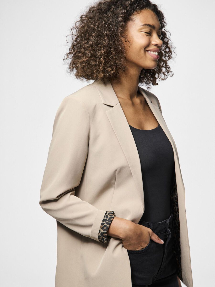 Carousel image - PCBOZZY - LÉOPARD BLAZER, Silver Mink | 4