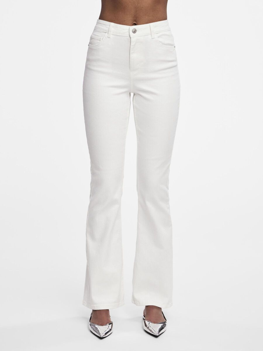 Pieces PCPEGGY HW FLARED JEANS, Bright White, highres - 17133449_BrightWhite_003.jpg