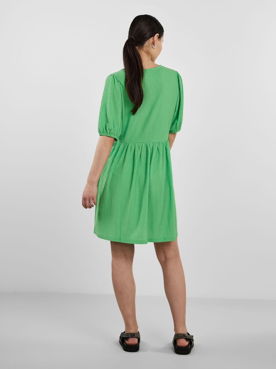 Pieces PCLUNA PUFF SLEEVED DRESS, Irish Green, highres - 17135423_IrishGreen_004.jpg