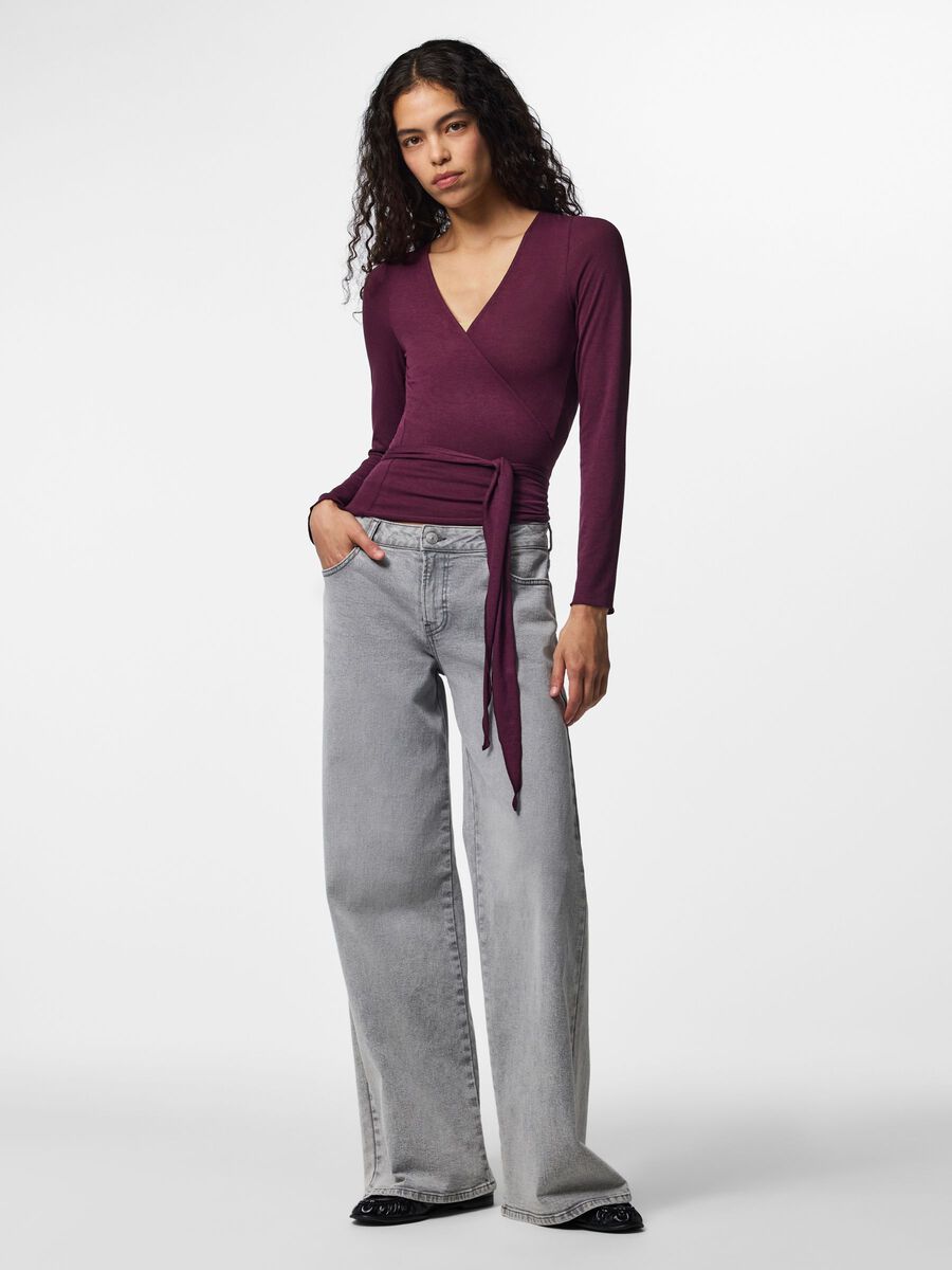 Product carousel image 1 PCROYA LONG SLEEVED WRAP TOP, Winetasting