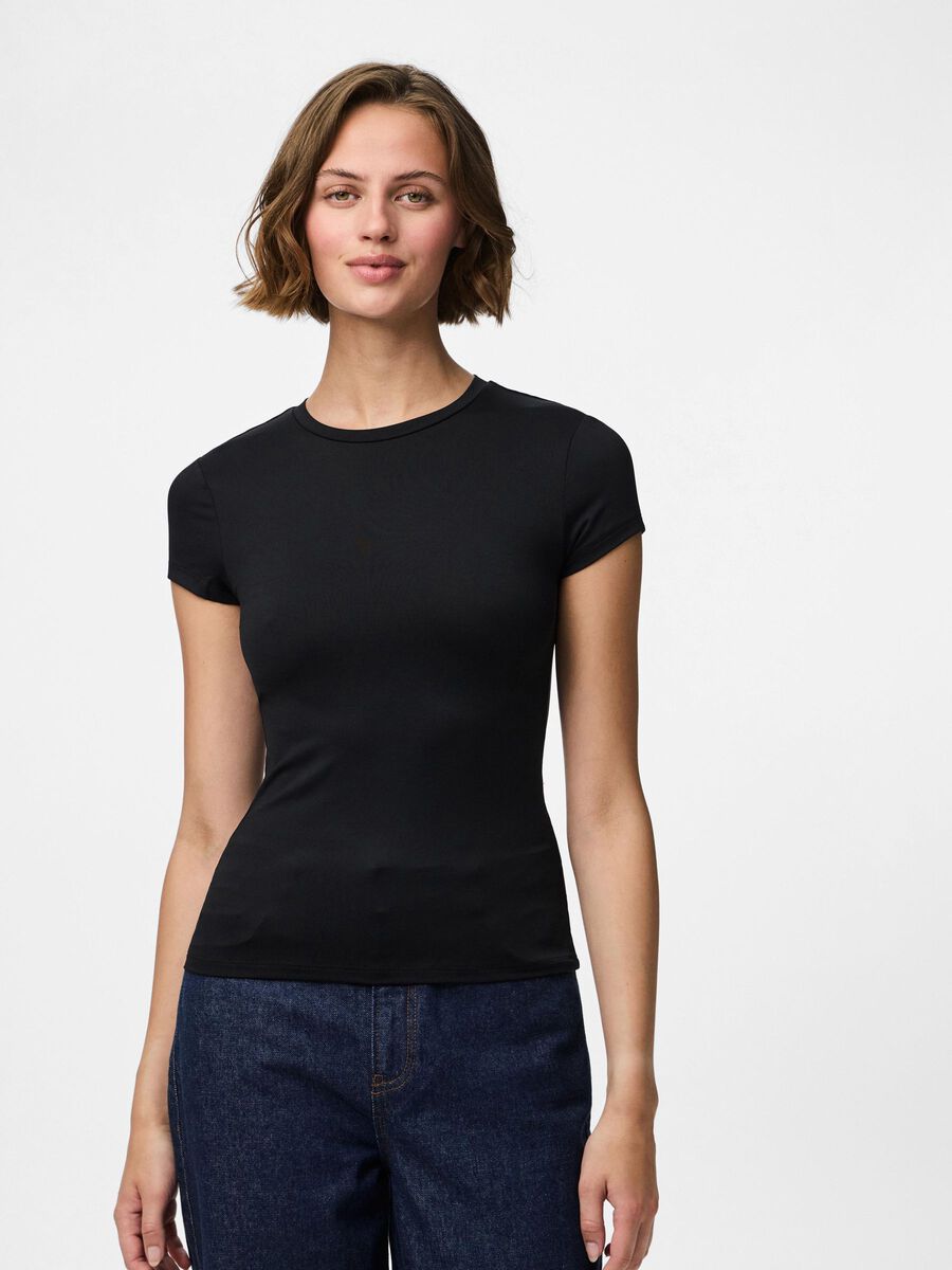 Pieces PCFYLLA NYLON T-SHIRT, Black, highres - 17157916_Black_003.jpg