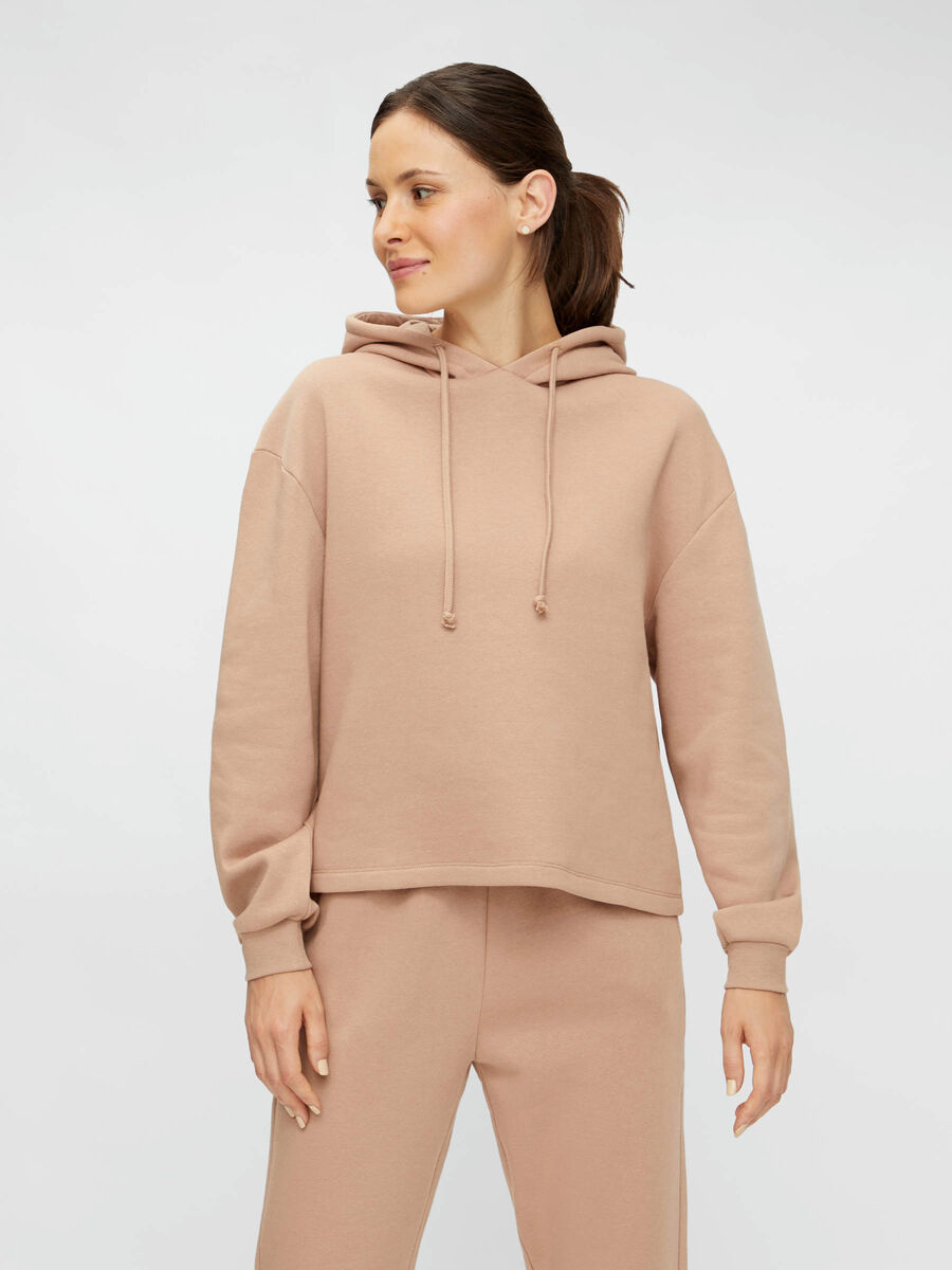 Pieces PCCHILLI HOODIE, Warm Taupe, highres - 17113437_WarmTaupe_003.jpg