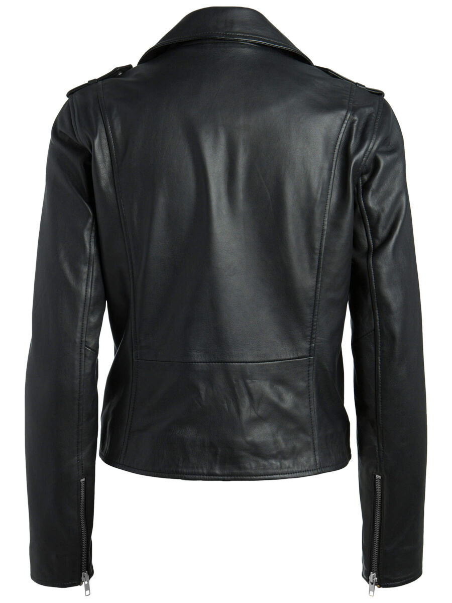 BIKER LEDERJACKE (Black) Pieces®