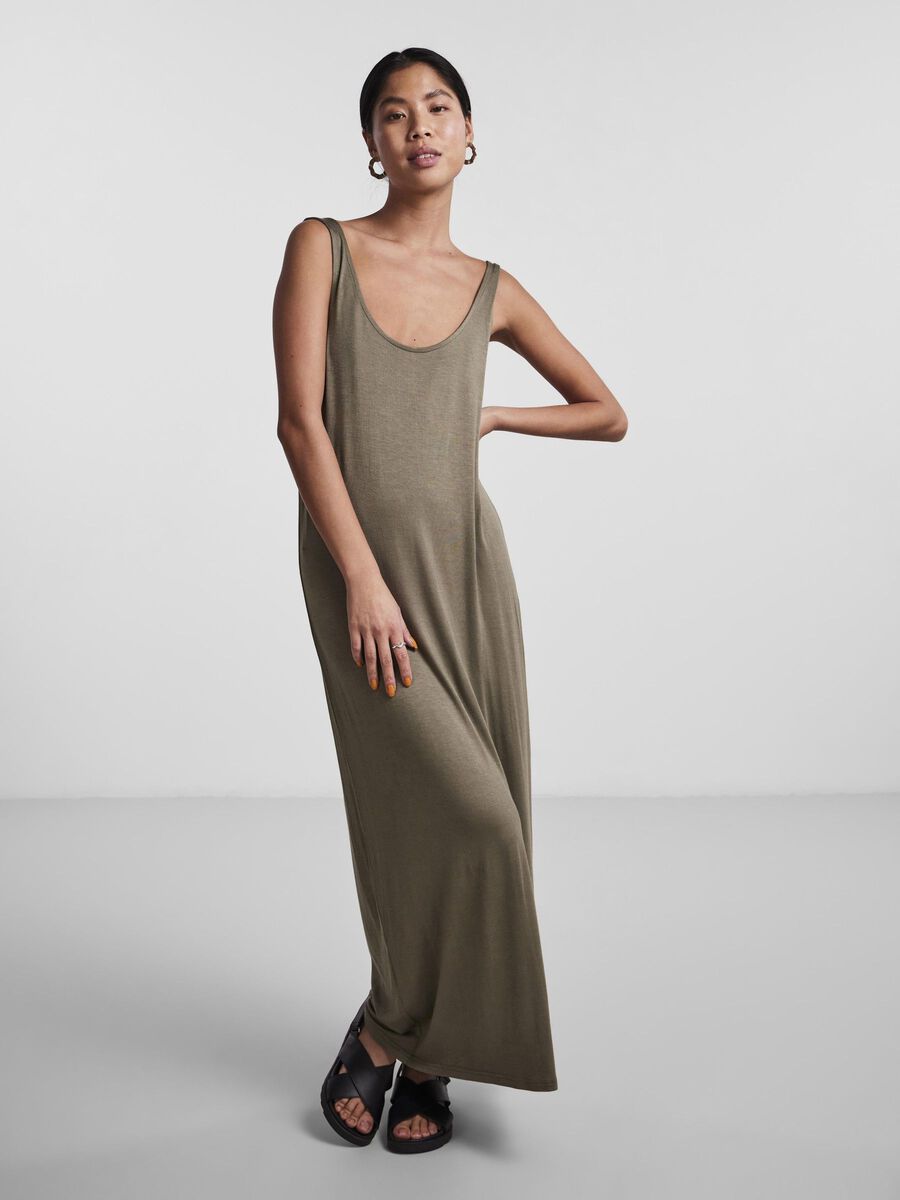 Pieces ANKLE LENGTH SLEEVELESS DRESS, Deep Lichen Green, highres - 17101770_DeepLichenGreen_003.jpg