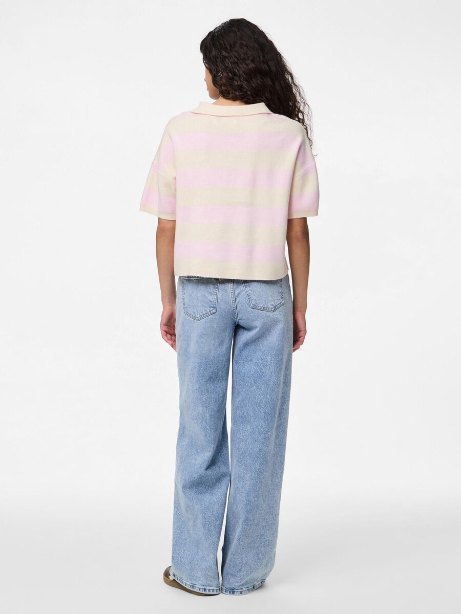 Pieces DZIANINOWA KOSZULA POLO, Pink Tulle, highres - 17161986_PinkTulle_1229345_004.jpg