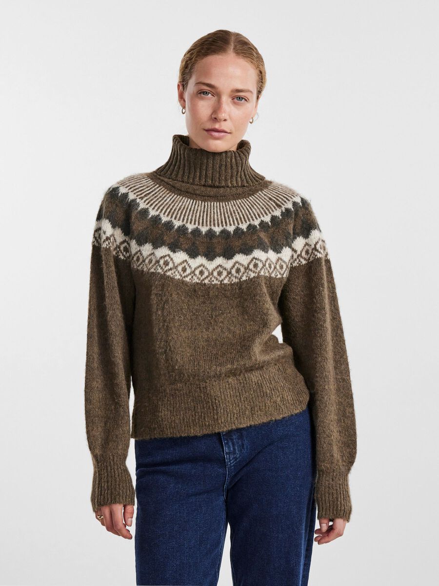 Pieces PCSAVA KNITTED PULLOVER, Morel, highres - 17143536_Morel_1067996_003.jpg