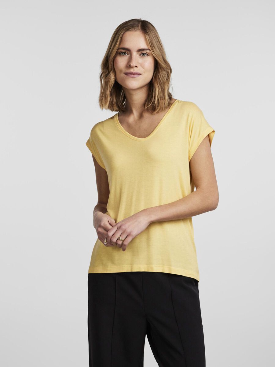 Pieces ENKEL T-SHIRT, Flax, highres - 17078732_Flax_003.jpg