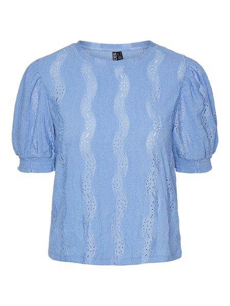 Pieces PCLAYLA PUFF SLEEVED TOP, Cornflower Blue, highres - 17139919_CornflowerBlue_001.jpg