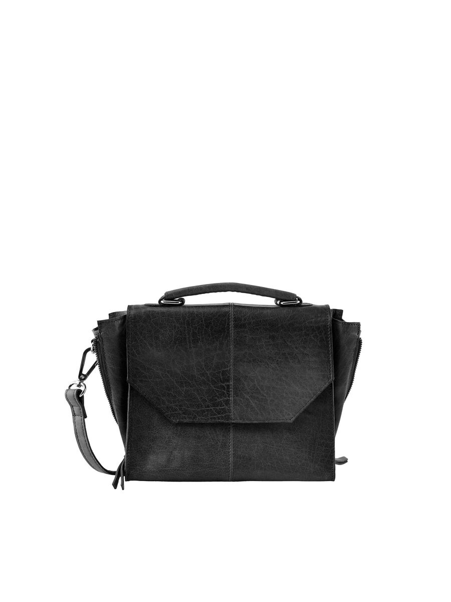 Carousel image - LEATHER CROSSBODY BAG, Black | 3