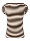 Product image thumbnail - PCSOF BOATNECK CAP SLEEVE TOP, Hot Fudge | 8