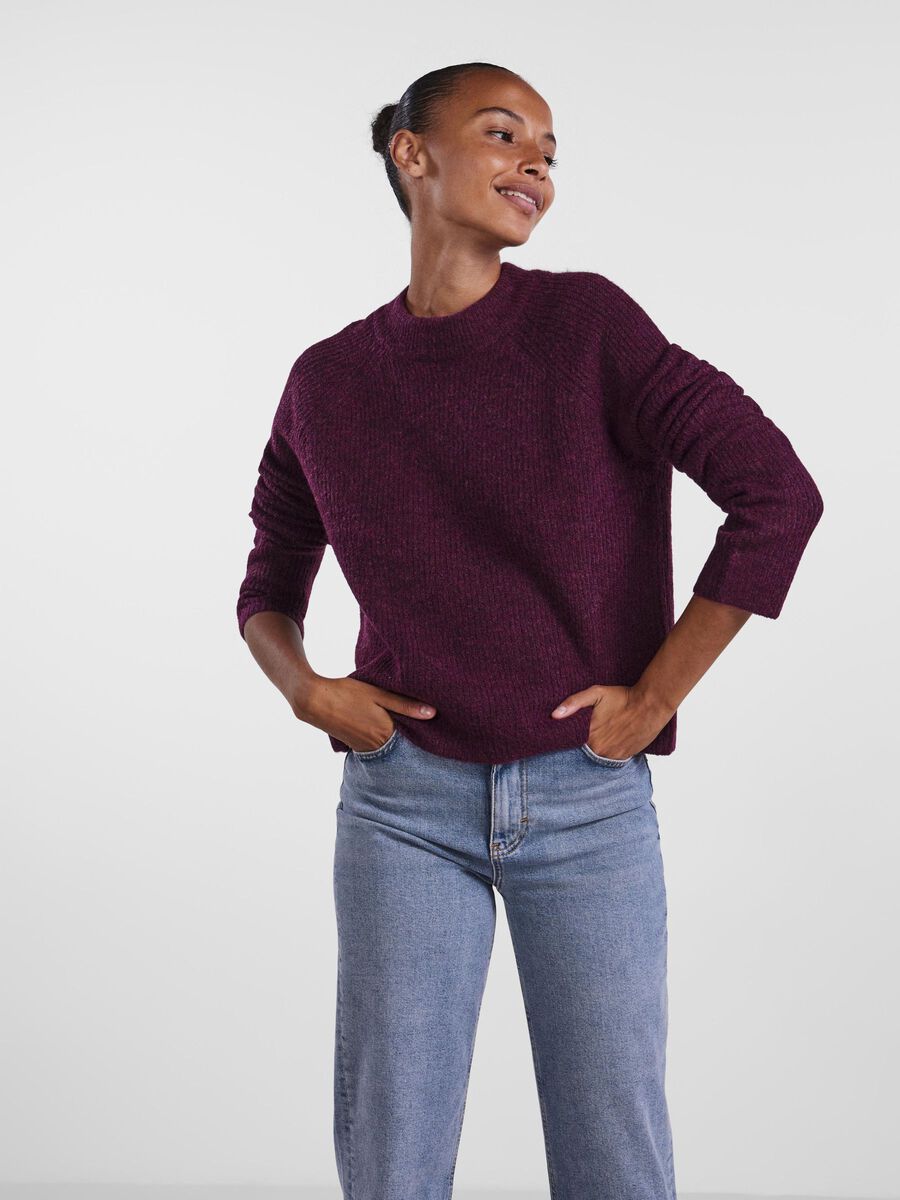 Pieces RIBBET PULLOVER, Grape Wine, highres - 17098262_GrapeWine_003.jpg