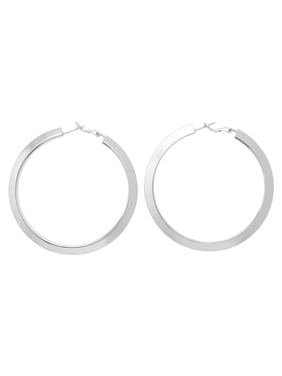 Pieces SIMPLE HOOP EARRINGS, Silver Colour, highres - 17094218_SilverColour_001.jpg