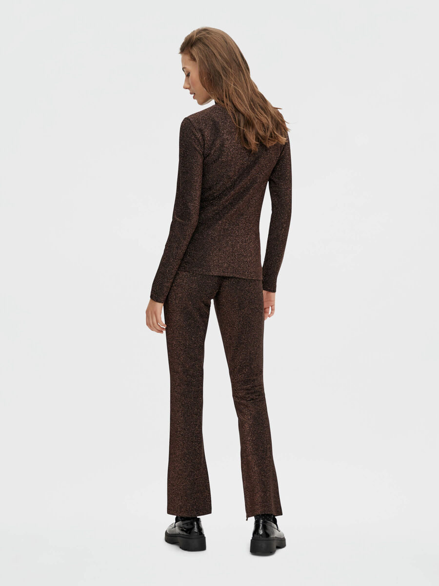 Carousel image - PCRINA TOP MET LANGE MOUWEN, Bronze Brown | 2