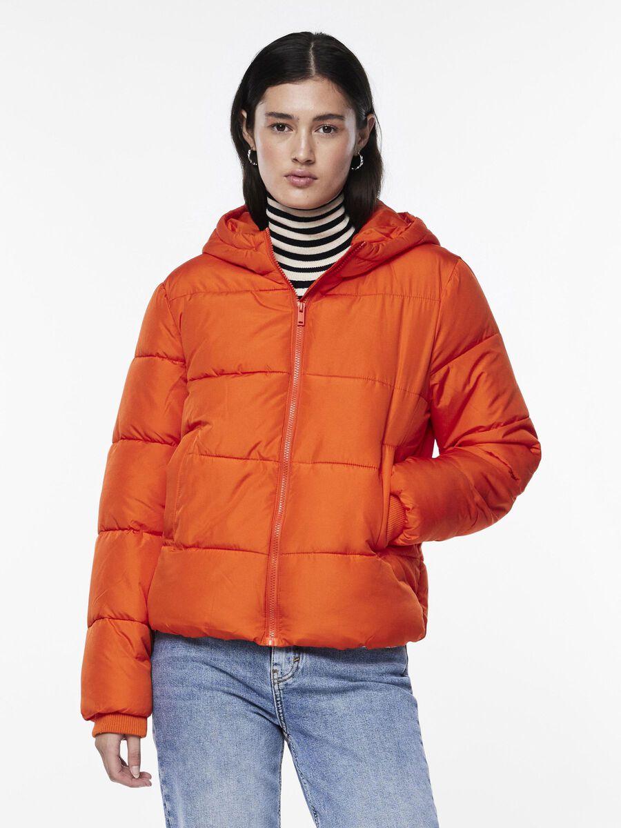 Pieces PCBEE PADDED JACKET, Tangerine Tango, highres - 17115626_TangerineTango_003.jpg