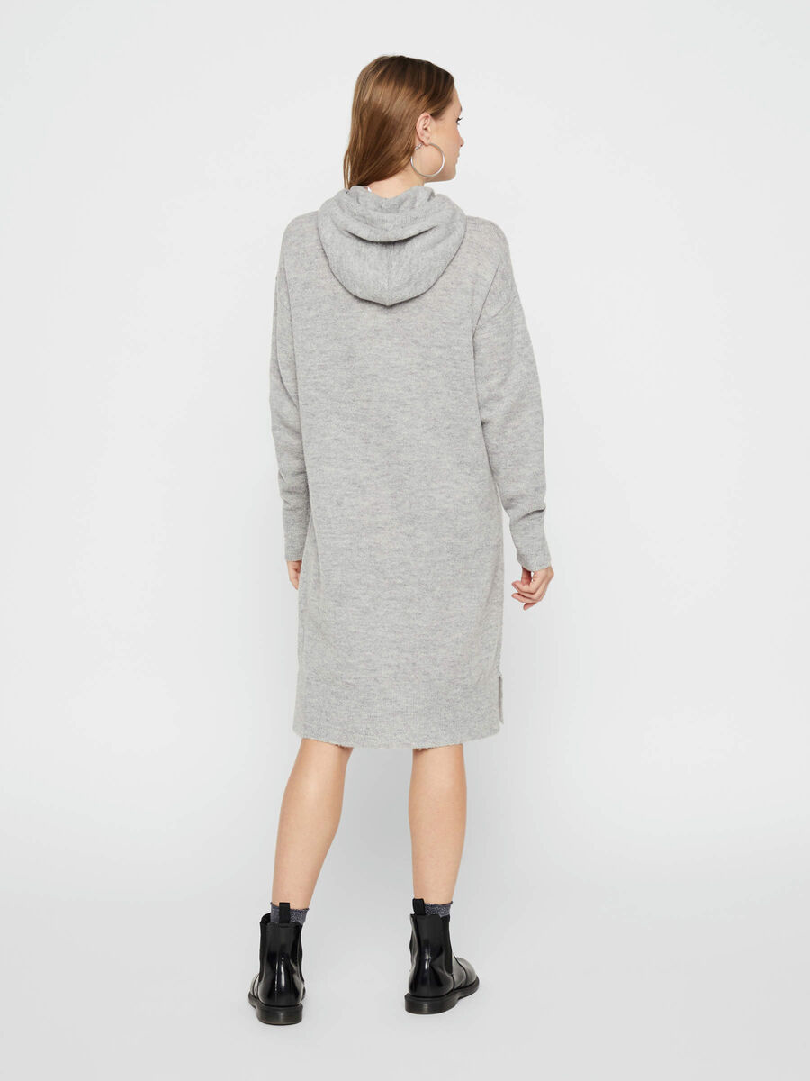 Pieces KNITTED KNEE-LENGTH DRESS, Light Grey Melange, highres - 17102840_LightGreyMelange_004.jpg