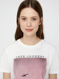 Pieces PRINTED COTTON T-SHIRT, Bright White, highres - 17099910_BrightWhite_720925_006.jpg